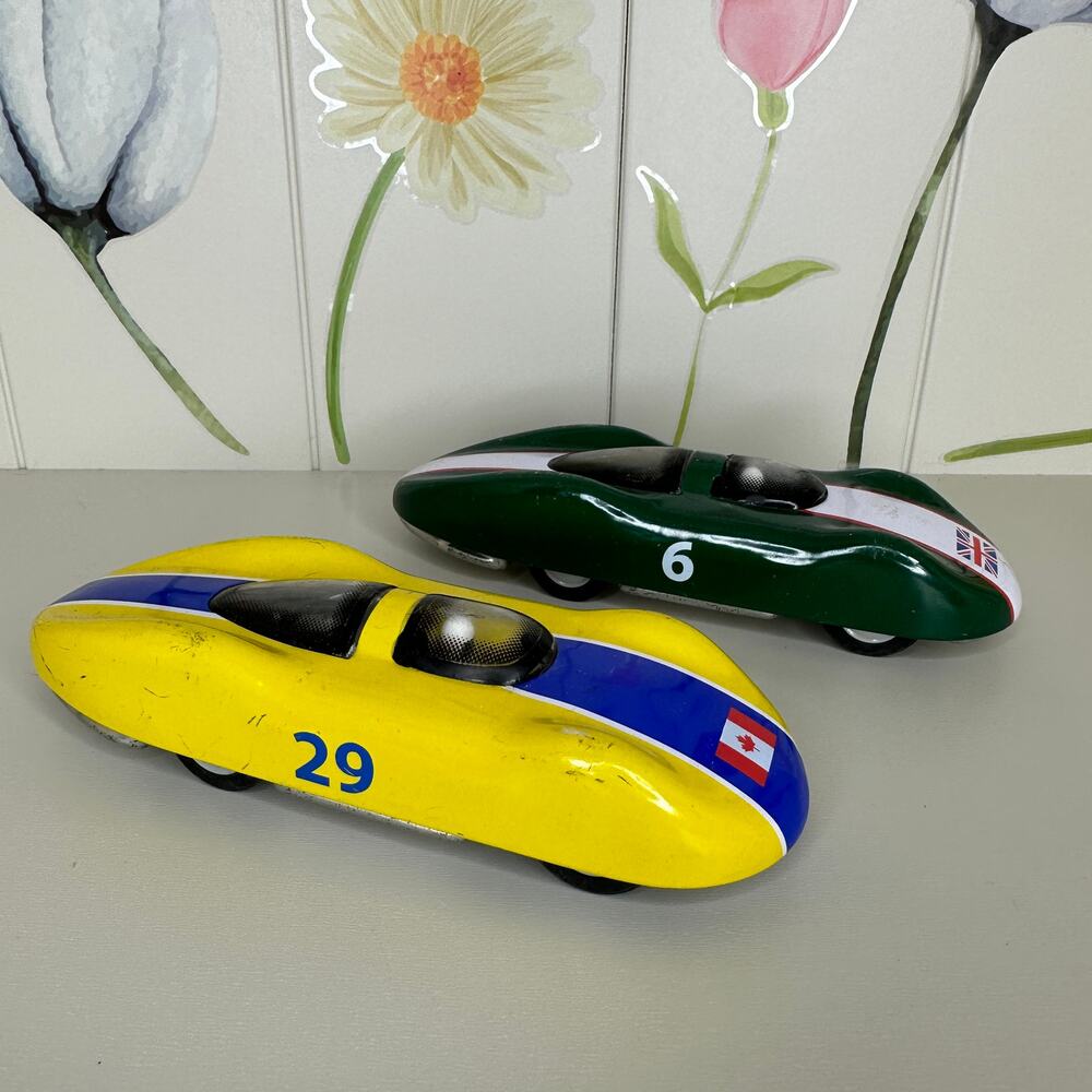 Schylling Streamline Race Cars Yellow & Green Retro